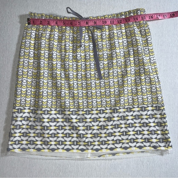 Sophie Max Cotton Blend Mesh Lace Yellow + Grey on White Skirt w/ Drawstring - Picture 2 of 7